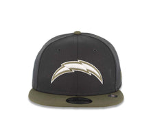 Load image into Gallery viewer, Los Angeles Chargers New Era NFL 9FIFTY 950 Snapback Cap Hat Dark Gray Crown Olive Visor White/Olive Green Logo (Color Pack)