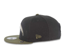 Load image into Gallery viewer, Los Angeles Chargers New Era NFL 9FIFTY 950 Snapback Cap Hat Dark Gray Crown Olive Visor White/Olive Green Logo (Color Pack)
