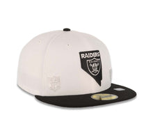 Load image into Gallery viewer, Las Vegas Raiders New Era 59FIFTY 5950 Fitted Cap Hat White Crown Black Visor Flawless Team Color Logo (State Map)