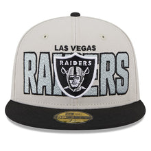Load image into Gallery viewer, Las Vegas Raiders New Era NFL 9FIFTY 950 Snapback Cap Hat Stone Crown Black Visor Team Color Logo (2023 Draft On Stage)