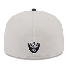 Load image into Gallery viewer, Las Vegas Raiders New Era NFL 9FIFTY 950 Snapback Cap Hat Stone Crown Black Visor Team Color Logo (2023 Draft On Stage)