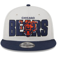 Load image into Gallery viewer, Chicago Bears New Era NFL 9FIFTY 950 Snapback Cap Hat Stone Crown Navy Blue Visor Team Color Logo (2023 Draft On Stage)