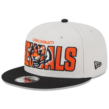 Load image into Gallery viewer, Cincinnati Bengals New Era NFL 9FIFTY 950 Snapback Cap Hat Stone Crown Black Visor Team Color Logo (2023 Draft On Stage)