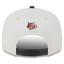 Load image into Gallery viewer, Cincinnati Bengals New Era NFL 9FIFTY 950 Snapback Cap Hat Stone Crown Black Visor Team Color Logo (2023 Draft On Stage)