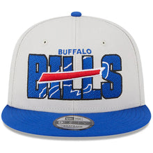 Load image into Gallery viewer, Buffalo Bills New Era NFL 9FIFTY 950 Snapback Cap Hat Stone Crown Royal Blue Visor Team Color Logo (2023 Draft On Stage)