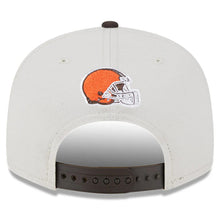 Load image into Gallery viewer, Cleveland Browns New Era NFL 9FIFTY 950 Snapback Cap Hat Stone Crown Brown Visor Team Color Logo (2023 Draft On Stage)
