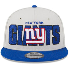 Load image into Gallery viewer, New York Giants New Era NFL 9FIFTY 950 Snapback Cap Hat Stone Crown Royal Blue Visor Team Color Logo (2023 Draft On Stage)