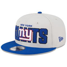 Load image into Gallery viewer, New York Giants New Era NFL 9FIFTY 950 Snapback Cap Hat Stone Crown Royal Blue Visor Team Color Logo (2023 Draft On Stage)