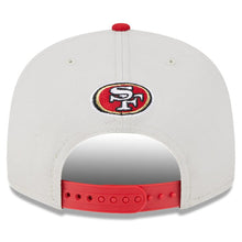 Load image into Gallery viewer, San Francisco 49ers New Era NFL 9FIFTY 950 Snapback Cap Hat Stone Crown Red Visor Team Color Logo (2023 Draft On Stage)