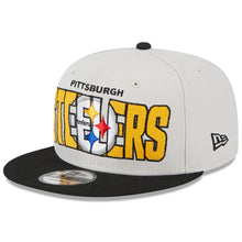 Load image into Gallery viewer, Pittsburgh Steelers New Era NFL 9FIFTY 950 Snapback Cap Hat Stone Crown Black Visor Team Color Logo (2023 Draft On Stage)
