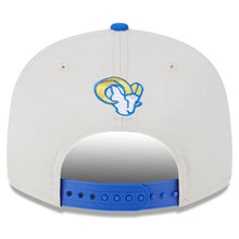 Load image into Gallery viewer, Los Angeles Rams New Era NFL 9FIFTY 950 Snapback Cap Hat Stone Crown Royal Blue Visor Team Color Logo (2023 Draft On Stage)