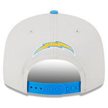Load image into Gallery viewer, Los Angeles Chargers New Era NFL 9FIFTY 950 Snapback Cap Hat Stone Crown Sky Blue Visor Team Color Logo (2023 Draft On Stage)