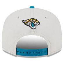 Load image into Gallery viewer, Jacksonville Jaguars New Era NFL 9FIFTY 950 Snapback Cap Hat Stone Crown Turquoise Visor Team Color Logo (2023 Draft On Stage)