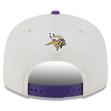 Load image into Gallery viewer, Minnesota Vikings New Era NFL 9FIFTY 950 Snapback Cap Hat Stone Crown Purple Visor Team Color Logo (2023 Draft On Stage)