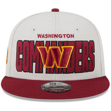 Load image into Gallery viewer, Washington COMMANDERS New Era 9FIFTY 950 Snapback Cap Hat Stone Crown Maroon Visor Team Color Logo (2023 Draft On Stage)