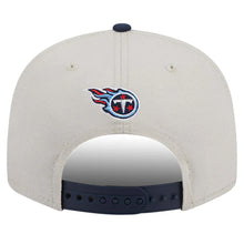 Load image into Gallery viewer, Tennessee Titans New Era NFL 9FIFTY 950 Snapback Cap Hat Store Crown Light Navy Blue Visor Team Color Logo (2023 Draft On Stage)
