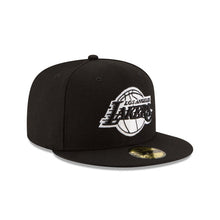 Load image into Gallery viewer, Los Angeles Lakers New Era NBA 59FIFTY 5950 Fitted Cap Hat Black Crown/Visor White/Black Logo