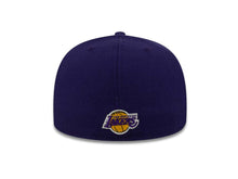 Load image into Gallery viewer, Los Angeles Lakers New Era NBA 59FIFTY 5950 Fitted Cap Hat Purple Crown/Visor Purple/Yellow US Map Logo (Team Insider II)