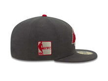 Load image into Gallery viewer, Los Angeles Lakers New Era NBA 59FIFTY 5950 Fitted Cap Hat Dark Gray Crown/Visor Red/Gray Logo