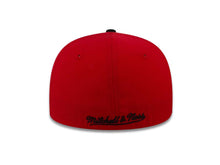 Load image into Gallery viewer, Chicago Bulls Mitchell & Ness NBA Fitted Cap Hat Red Crown/Visor Team Color Logo