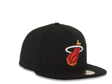 Load image into Gallery viewer, Miami Heat New Era NBA 59FIFTY 5950 Fitted Cap Hat Black Crown/Visor Team Color Retro Logo
