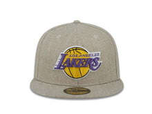 Load image into Gallery viewer, Los Angeles Lakers New Era NBA 59FIFTY 5950 Fitted Cap Hat Heather Gray Crown/Visor COLOR2 Logo