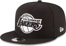 Load image into Gallery viewer, Los Angeles Lakers New Era NBA 9FIFTY 950 Snapback Cap Hat Black Crown/Visor Black/White Logo