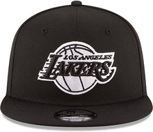Load image into Gallery viewer, Los Angeles Lakers New Era NBA 9FIFTY 950 Snapback Cap Hat Black Crown/Visor Black/White Logo