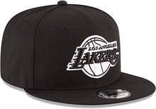 Load image into Gallery viewer, Los Angeles Lakers New Era NBA 9FIFTY 950 Snapback Cap Hat Black Crown/Visor Black/White Logo