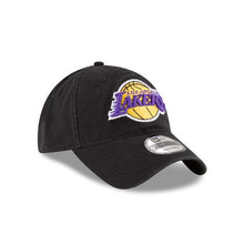 Load image into Gallery viewer, Los Angeles Lakers New Era NBA 9Twenty 920 Core Classic Adjustable Cap Hat Black Crown/Visor Team Color Logo