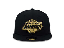Load image into Gallery viewer, Los Angeles Lakers New Era NBA 9FIFTY 950 Snapback Cap Hat Black Crown/Visor Black/Metallic Gold Logo