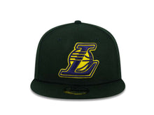 Load image into Gallery viewer, Los Angeles Lakers New Era NBA 9FIFTY 950 Snapback Cap Hat Black Crown/Visor Purple/Yellow "L" Logo