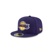 Load image into Gallery viewer, (Youth) Los Angeles Lakers New Era NBA 59FIFTY 5950 Fitted Cap Hat Purple Crown/Visor Team Color Logo