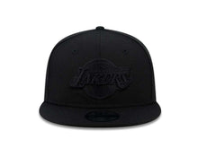 Load image into Gallery viewer, Los Angeles Lakers New Era NBA 9FIFTY 950 Snapback Cap Hat Black Crown/Visor Black Logo (All Black/Black On Black)