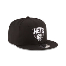 Load image into Gallery viewer, Brooklyn Nets New Era NBA 9FIFTY 950 Snapback Cap Hat Black Crown/Visor Black/White Logo