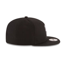 Load image into Gallery viewer, Brooklyn Nets New Era NBA 9FIFTY 950 Snapback Cap Hat Black Crown/Visor Black/White Logo