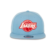 Load image into Gallery viewer, Los Angeles Lakers New Era NBA 9FIFTY 950 Snapback Cap Hat Sky Blue Crown/Visor Red/White Logo 50th Anniversary Side Patch Red UV