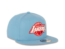 Load image into Gallery viewer, Los Angeles Lakers New Era NBA 9FIFTY 950 Snapback Cap Hat Sky Blue Crown/Visor Red/White Logo 50th Anniversary Side Patch Red UV