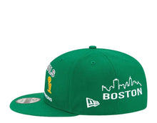 Load image into Gallery viewer, Boston Celtics New Era NBA 9FIFTY 950 Snapback Cap Hat Green Crown/Visor Team Color Logo 17x World Champions Patches (Finals Icon)