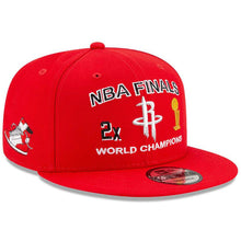 Load image into Gallery viewer, Houston Rockets New Era NBA 9FIFTY 950 Snapback Cap Hat Red Crown/Visor Team Color Logo 2x World Champions Patches (Final Icon)