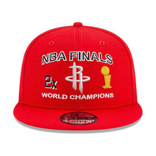Load image into Gallery viewer, Houston Rockets New Era NBA 9FIFTY 950 Snapback Cap Hat Red Crown/Visor Team Color Logo 2x World Champions Patches (Final Icon)