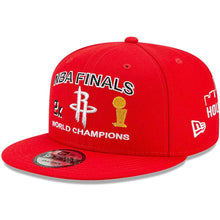 Load image into Gallery viewer, Houston Rockets New Era NBA 9FIFTY 950 Snapback Cap Hat Red Crown/Visor Team Color Logo 2x World Champions Patches (Final Icon)