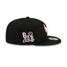 Load image into Gallery viewer, Chicago Bulls New Era NBA 9Fifty 950 Snapback Cap Hat Black Crown/Visor White/Pink Logo Pink UV (Team Drip)
