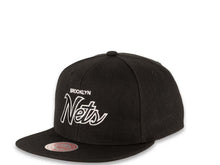 Load image into Gallery viewer, Mitchell & Ness Snapback Brooklyn Nets Black Crown Script Logo Sports Specialty Satin UV