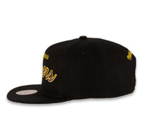 Load image into Gallery viewer, Mitchell & Ness Snapback Los Angeles Lakers Black Crown Script Logo Sports Specialty Satin UV