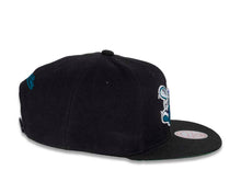 Load image into Gallery viewer, Charlotte Hornets Mitchell & Ness NBA Snapback Cap Hat Black Crown/Visor Team Color HWC Logo