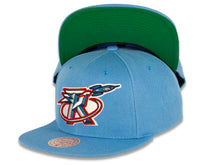 Load image into Gallery viewer, Houston Rockets Mitchell & Ness NBA Snapback Cap Hat Sky Blue Crown/Visor Team Color HWC Logo