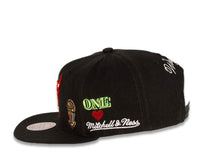 Load image into Gallery viewer, Chicago Bulls Mitchell & Ness NBA Snapback Cap Hat Black Crown/Visor Team Color HWC Logo With Multiple Patches (Hyperlocal)