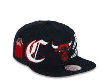 Load image into Gallery viewer, Chicago Bulls Mitchell & Ness NBA Snapback Cap Hat Black Crown/Visor Team Color Logo With Multiple Patches (My City)