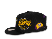 Load image into Gallery viewer, Los Angeles Lakers Mitchell & Ness NBA Snapback Cap Hat Black Crown/Visor Team Color "LA" Logo (My City)